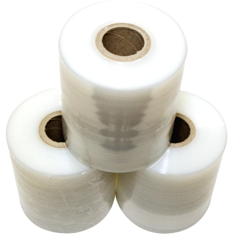 LLDPE stretch film with plastic handle